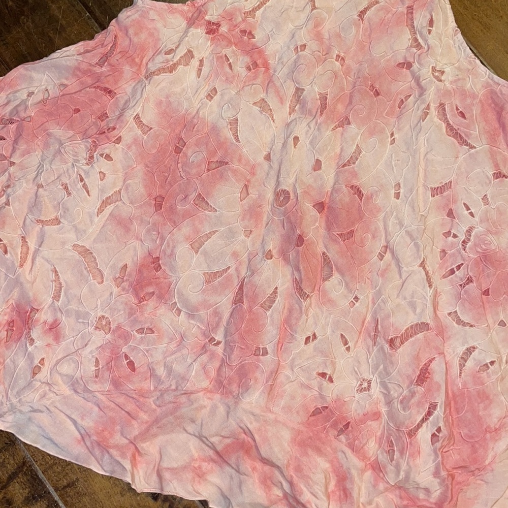 Free People Ombre Pink Floral Halter Dress Keyhole Back - Picture 4 of 6